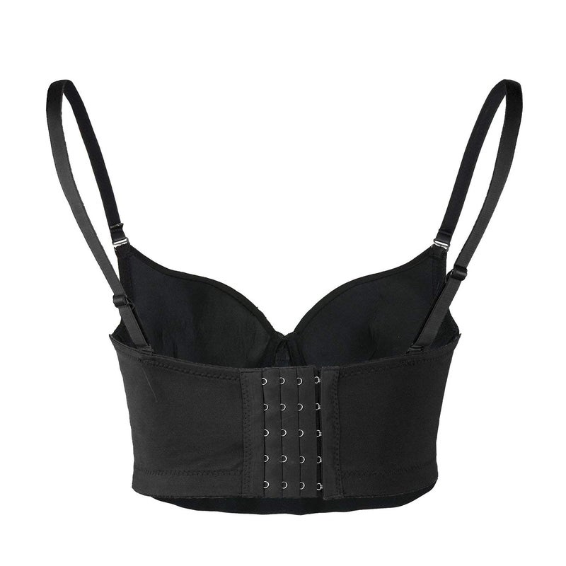 ELLACCI Women's Rhinestone Colored Diamond Luxury Bustier Crop Top Sexy Punk Corset Bra Black Large - Image 5